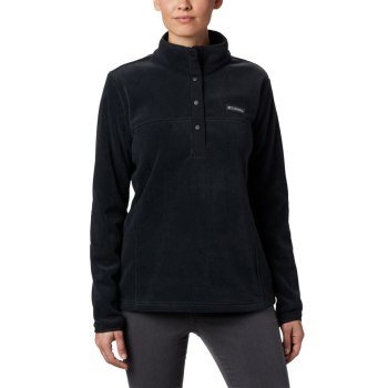 Columbia Pullover Dames, Benton Springs Half Snap Petite Zwart, 96UWLRSQI